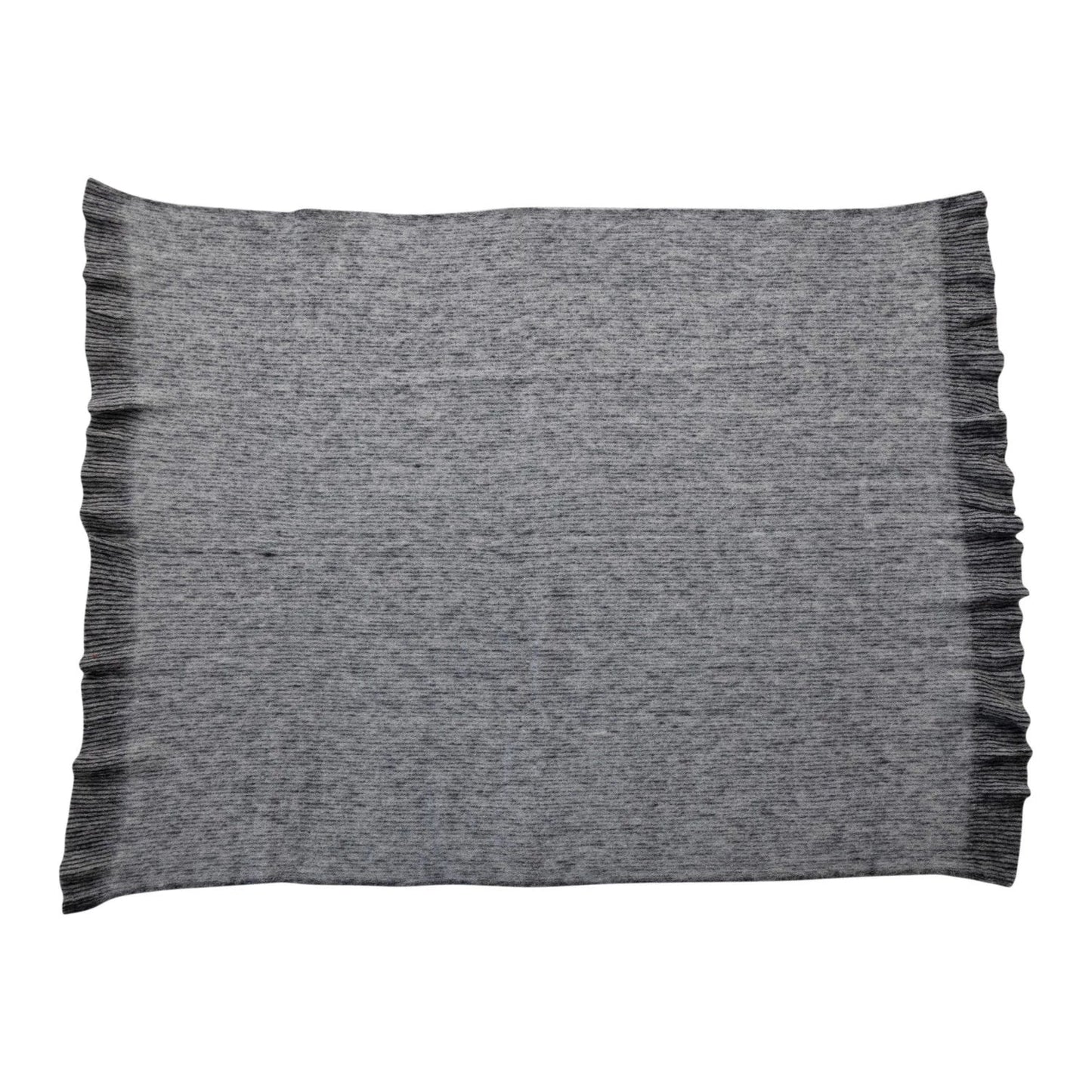 Gray striped wool throw