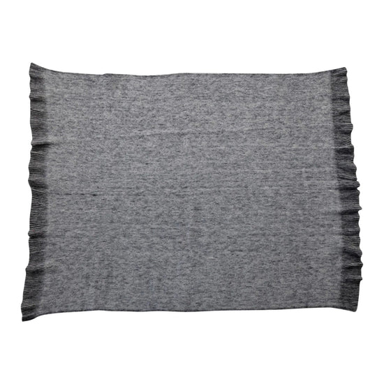 Gray striped wool throw
