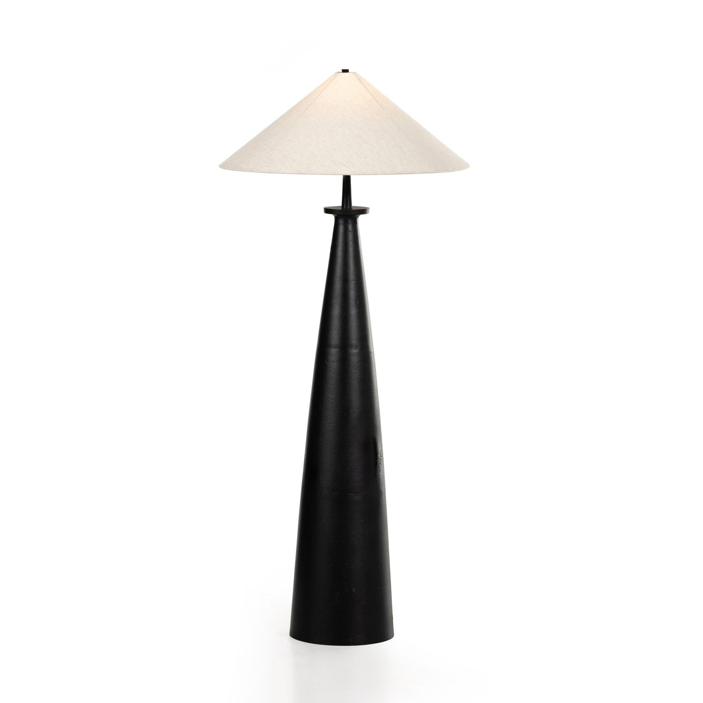 Ingram Tapered Shade Floor Lamp - Matte Black Cast Aluminum