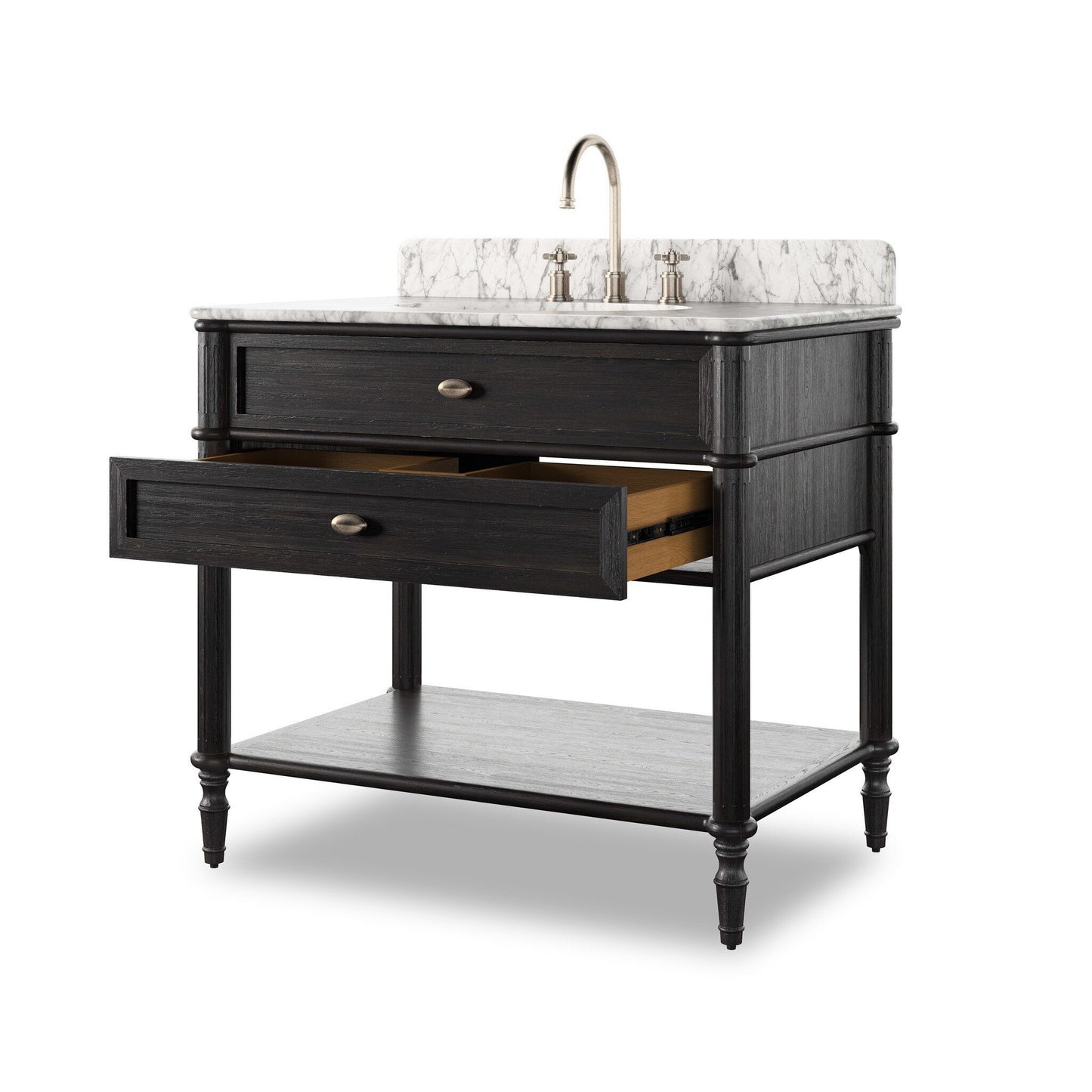 Thaddric Single Vanity - Satin Black Veneer