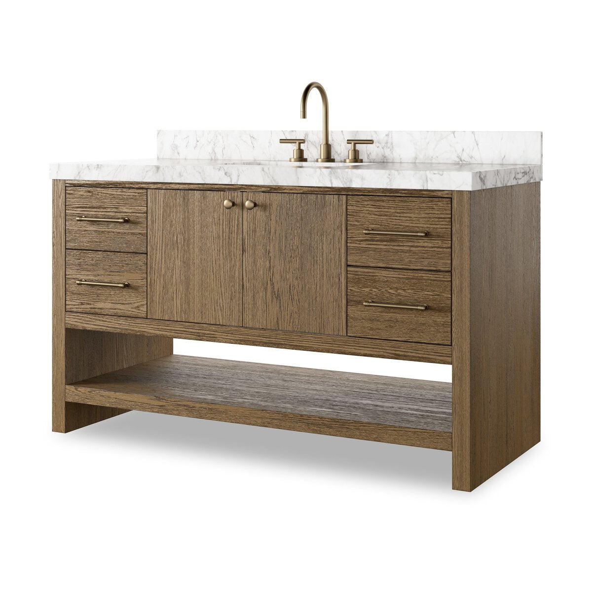 Ashford Single Wide Vanity - Washed Natural Veneer