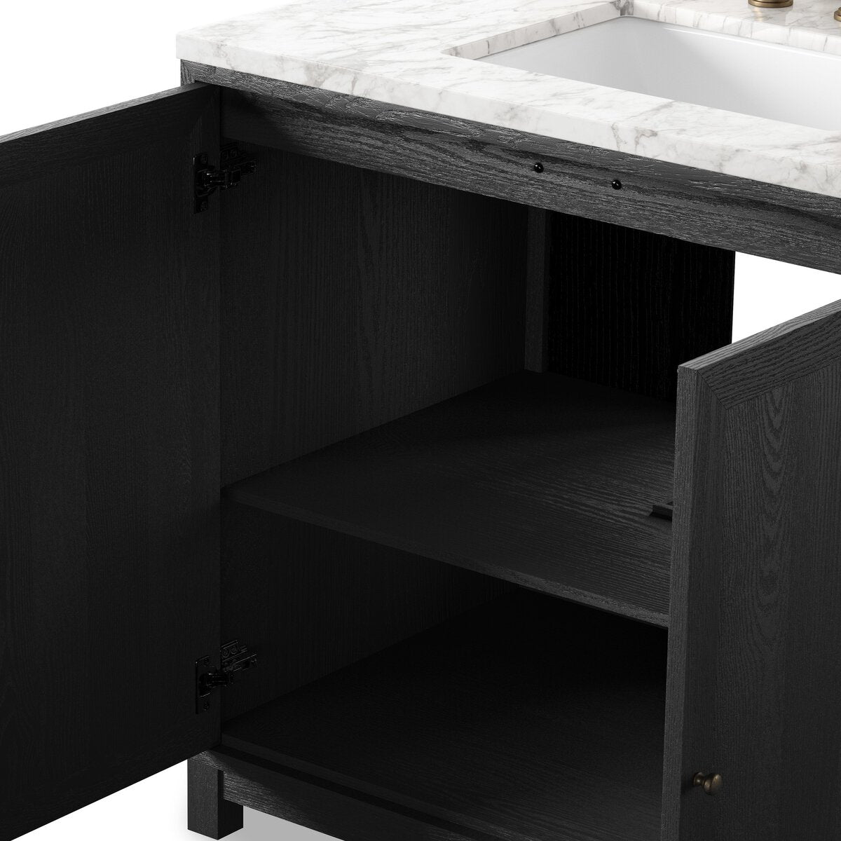Magnus Single Vanity - Satin Drifted Black Veneer