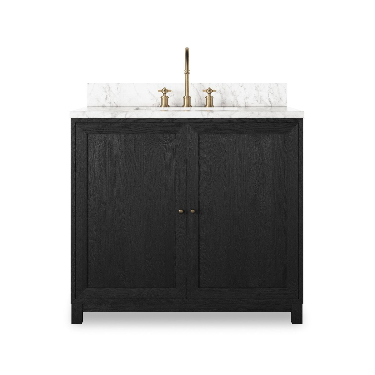 Magnus Single Vanity - Satin Drifted Black Veneer