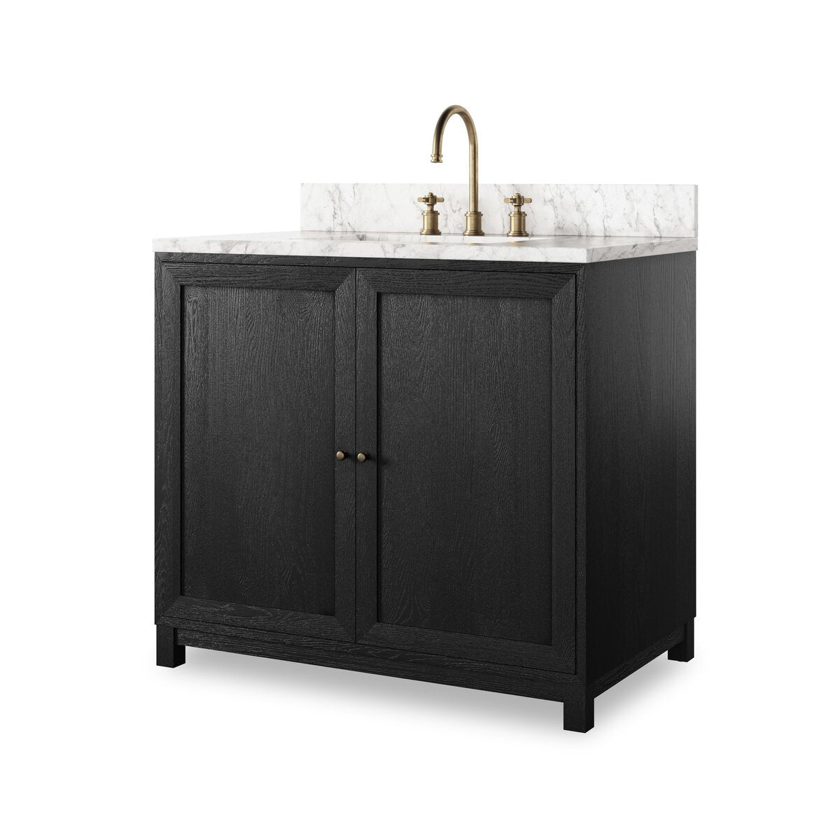 Magnus Single Vanity - Satin Drifted Black Veneer