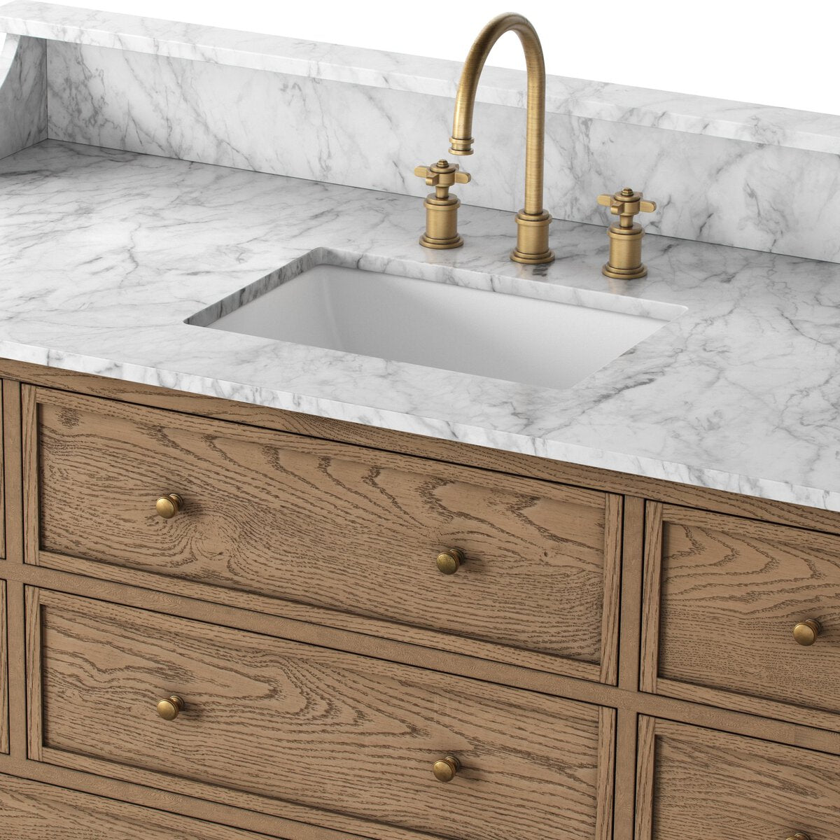 Evelyn Single Wide Vanity - Satin Worn Oak Veneer