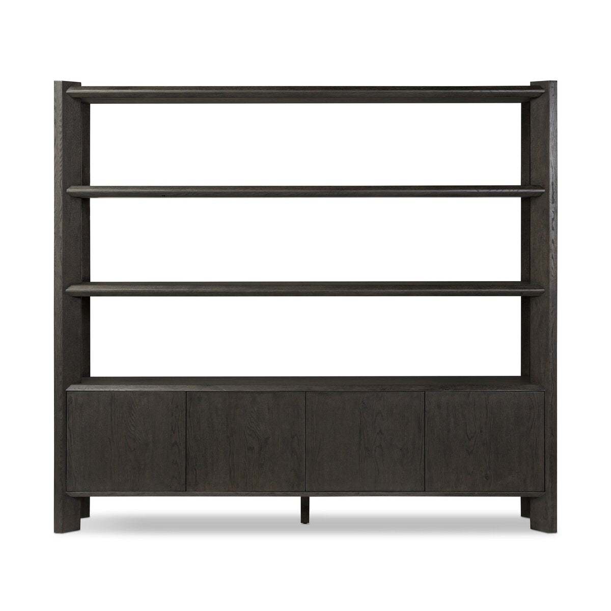 Osric Wide Bookshelf - Smoked Black Oak