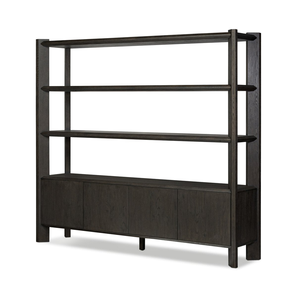 Osric Wide Bookshelf - Smoked Black Oak