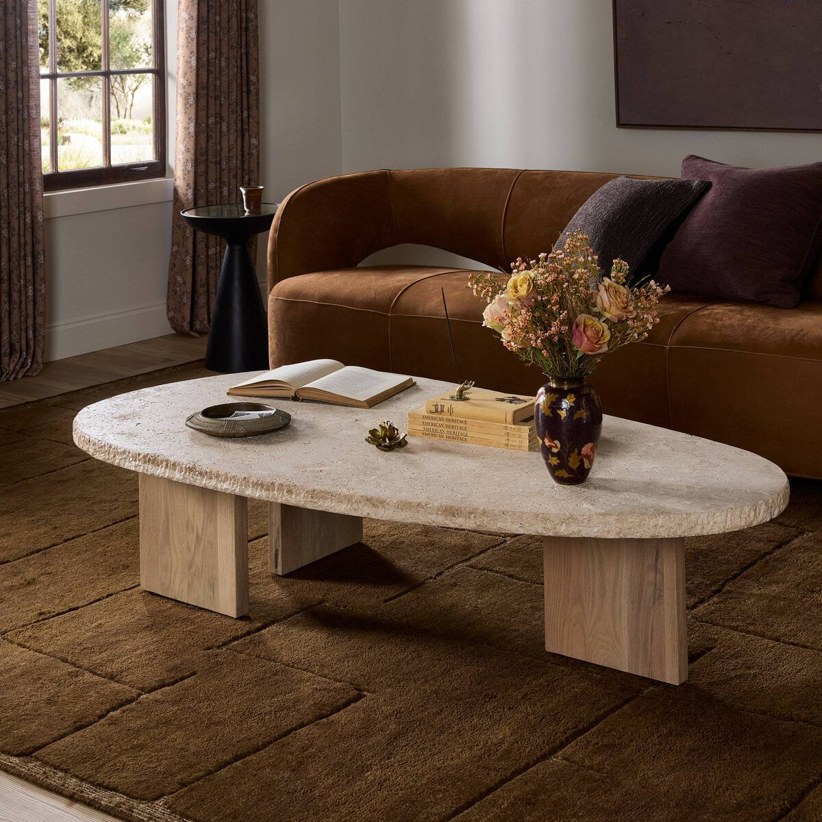 Thornwick Coffee Table - Chiseled Beige Lavastone
