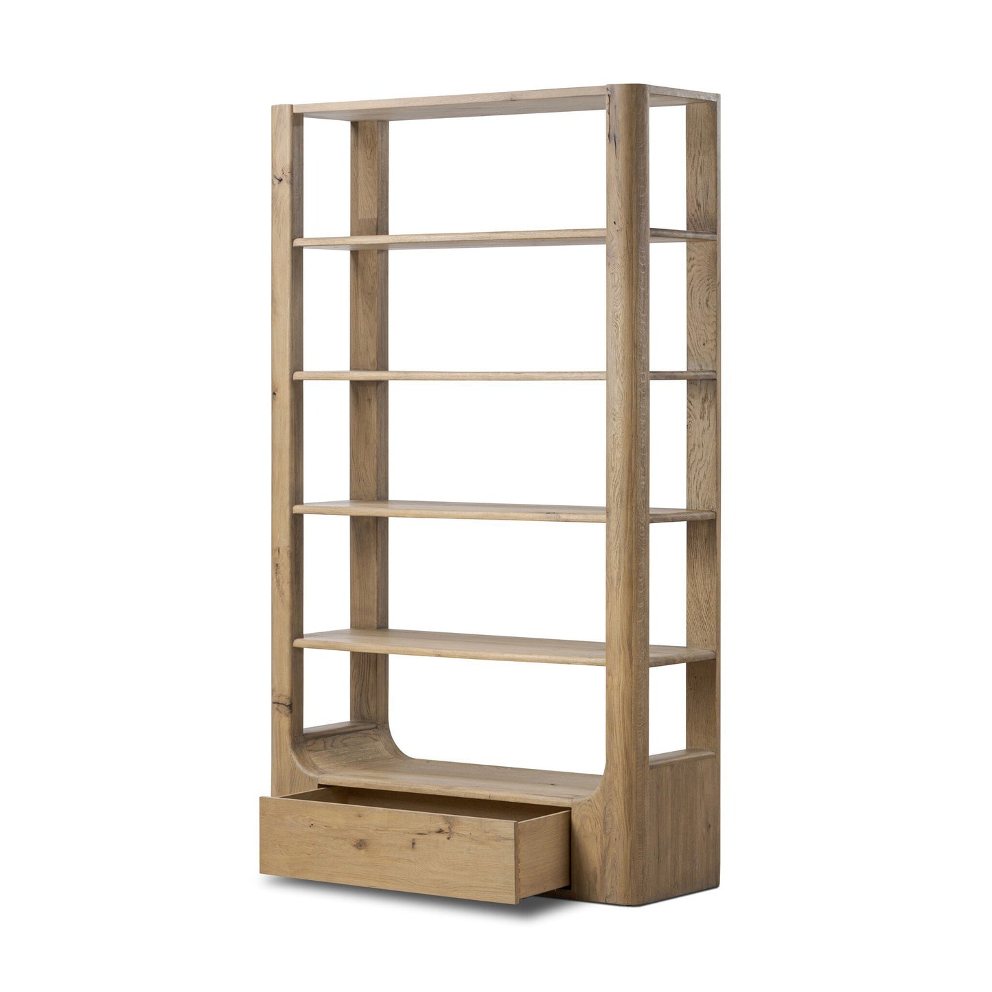 Leofwin Bookcase - Aged Natural Oak Veneer