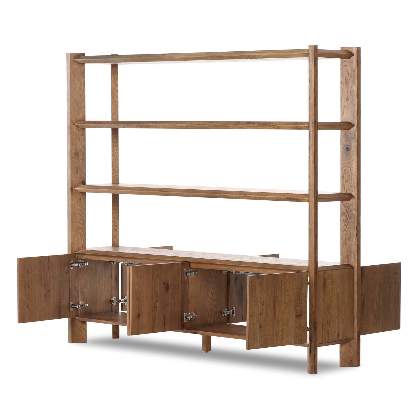 Osric Wide Bookshelf - Smoked Black Oak