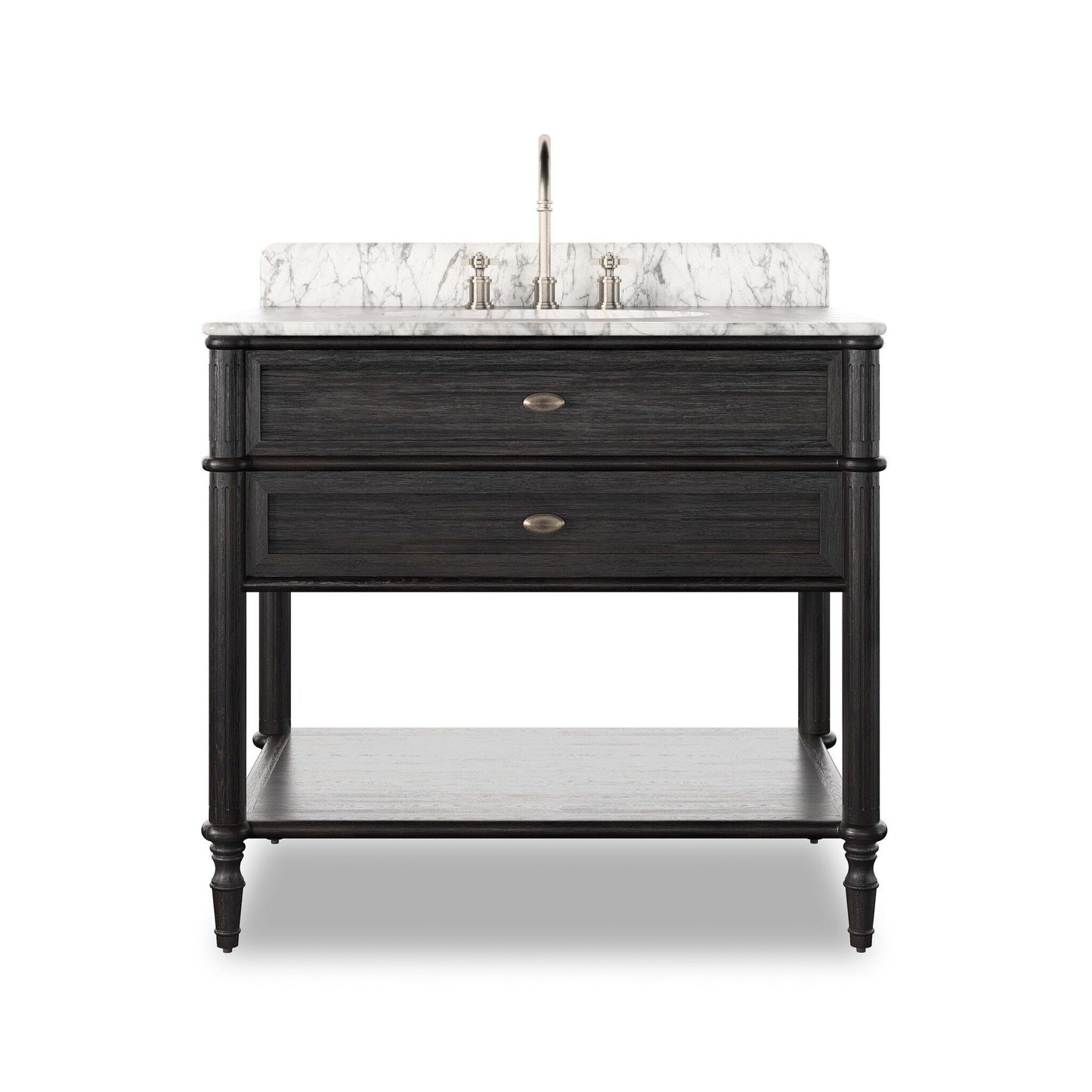 Thaddric Single Vanity - Satin Black Veneer