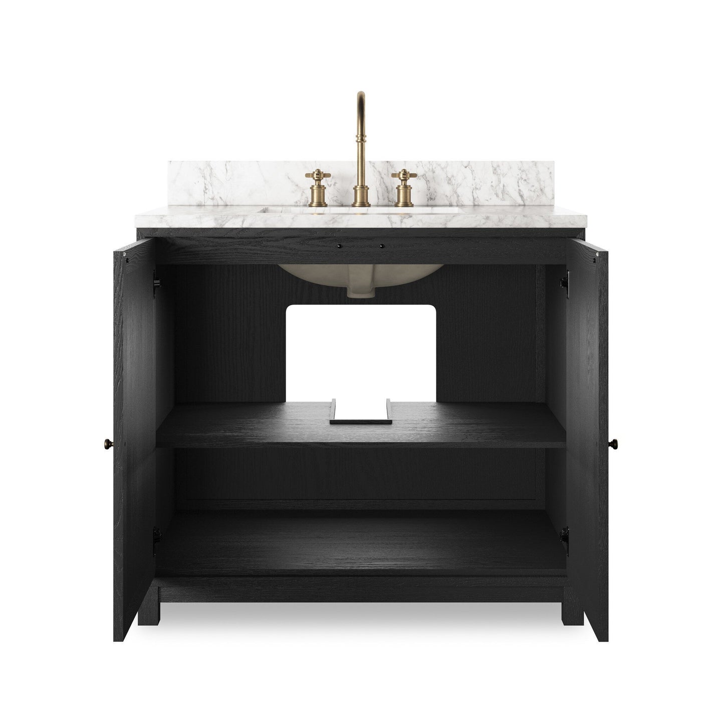 Magnus Single Vanity - Satin Drifted Black Veneer