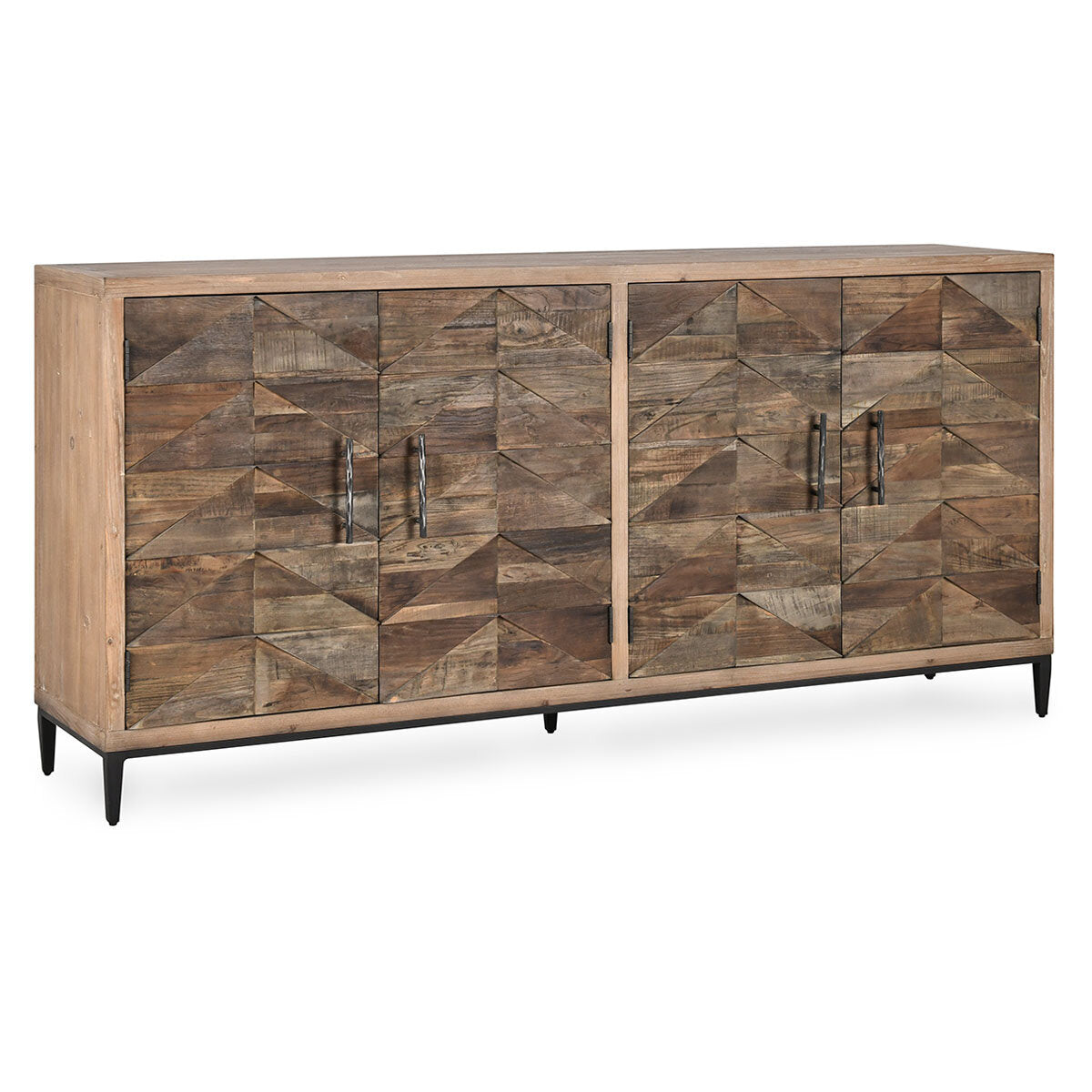 Maverick 4 Door Cabinet Brown/Natural