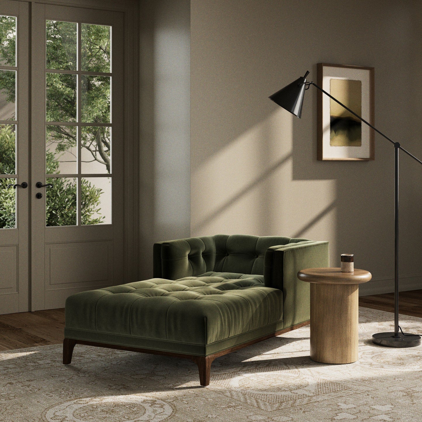 Dunstan Chaise Lounge - Sapphire Olive