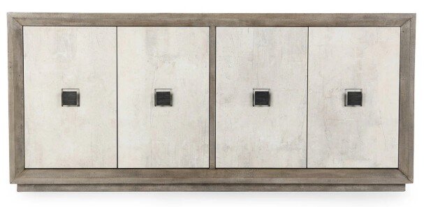Denver 4 Door Cabinet Distressed Gray/Antique White
