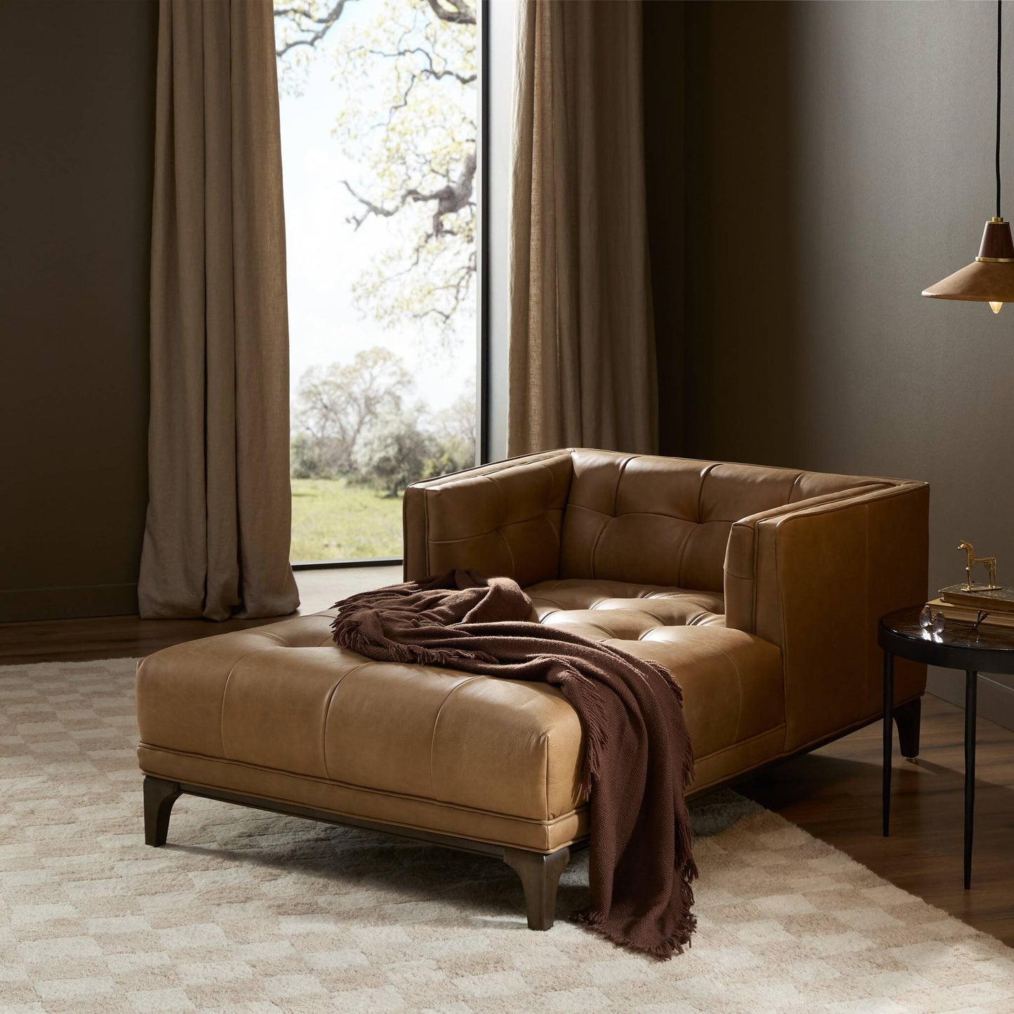 Dunstan Chaise Lounge - Sapphire Olive