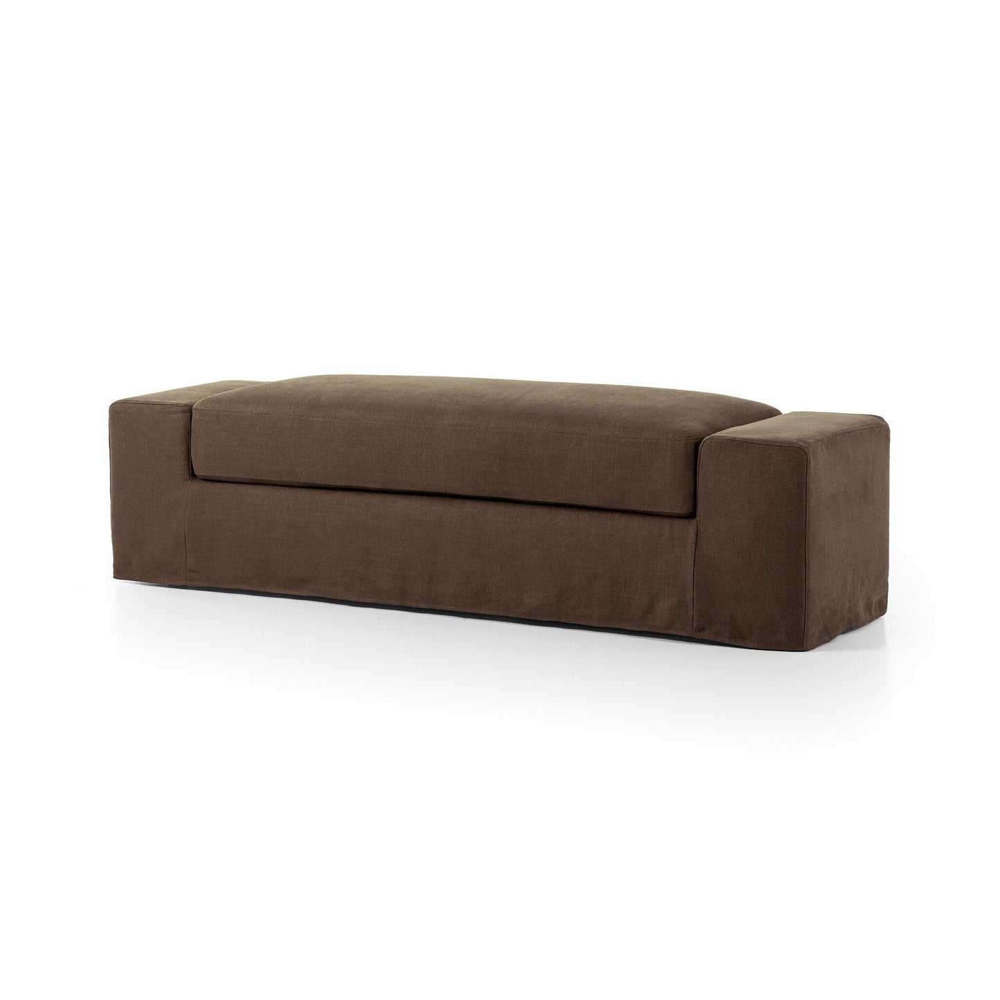 Wulfstan Arm Slipcover Accent Bench - Brussels Coffee