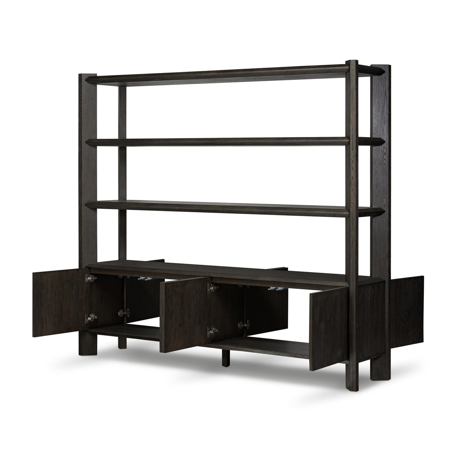 Osric Wide Bookshelf - Smoked Black Oak