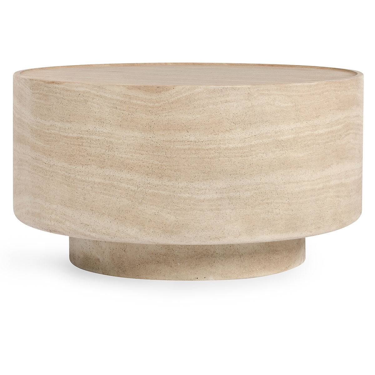 Morgrim Outdoor 31" Round Coffee Table Beige